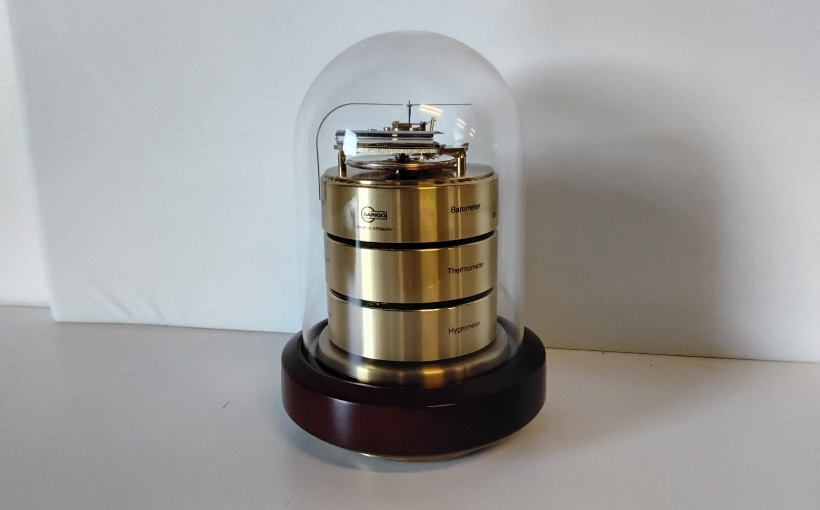 Barometer, Thermometer, Hygrometer in glazen stolp, Onbekend, Barigo, Ophalen of Verzenden, Zo goed als nieuw