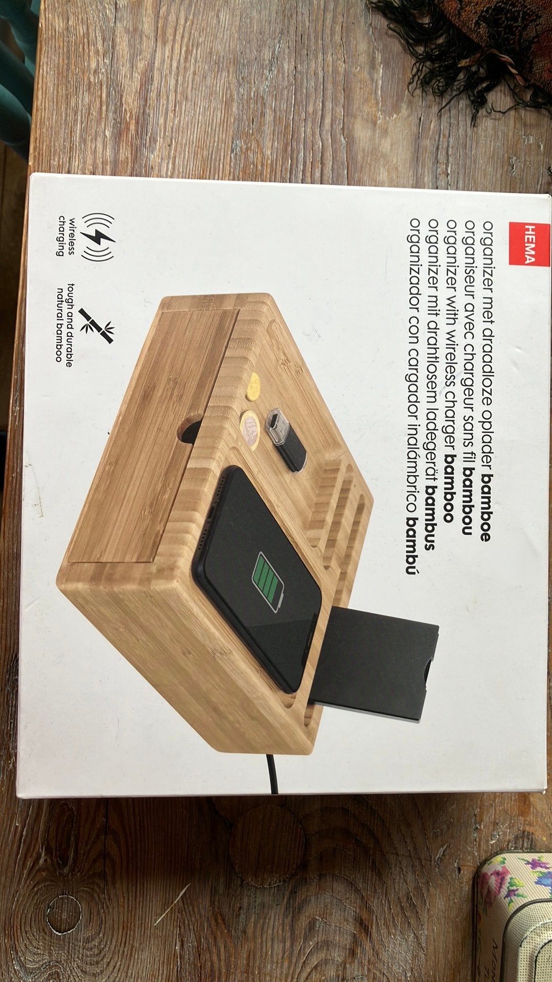Oplader kastje hout HEMA nieuw in doos, Ophalen of Verzenden, Zo goed als nieuw
