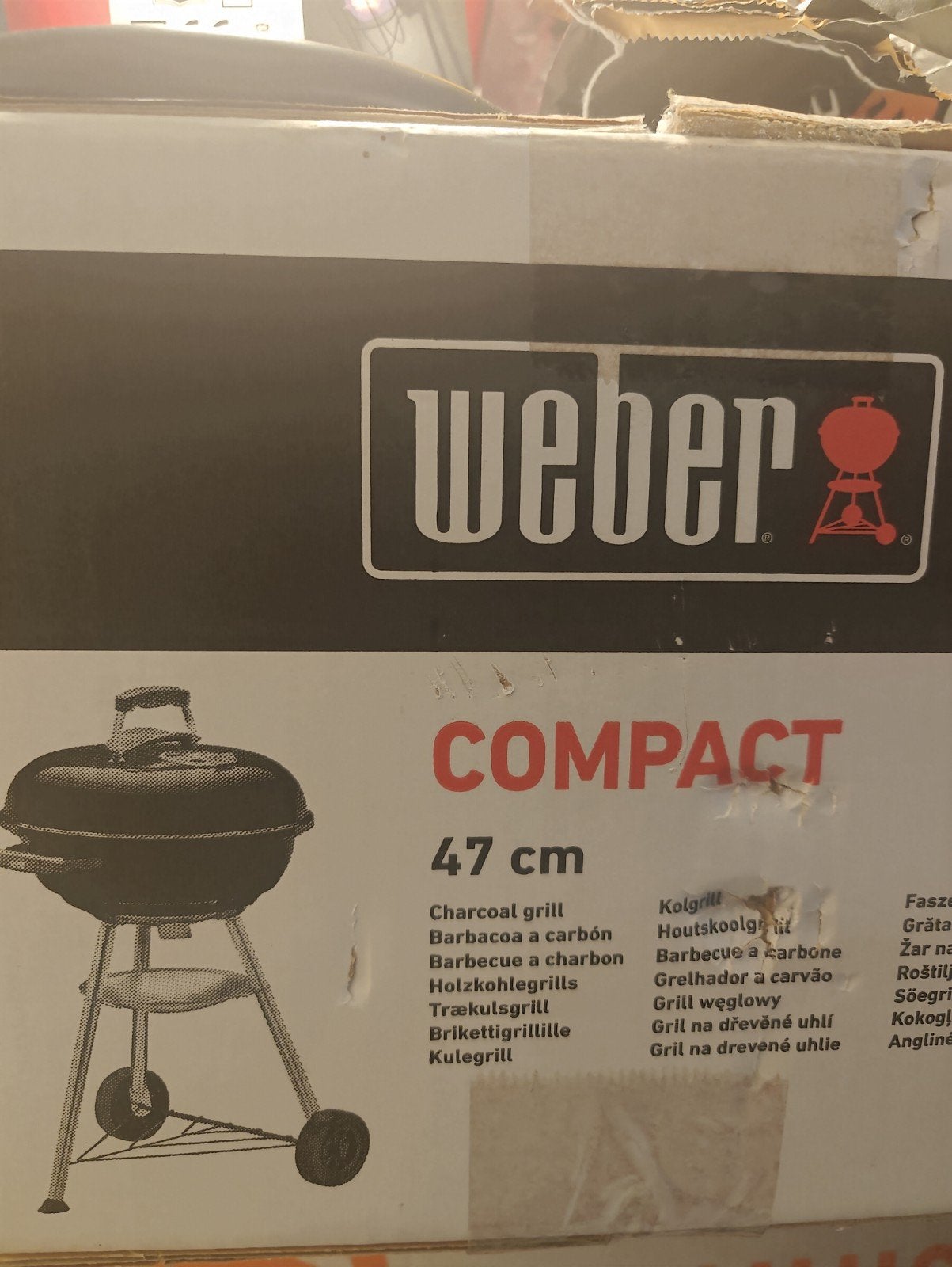 Nieuwe Weber Compact Houtskoolbarbecue 47 cm, Tuin en Terras, Ophalen of Verzenden, Nieuw, Weber