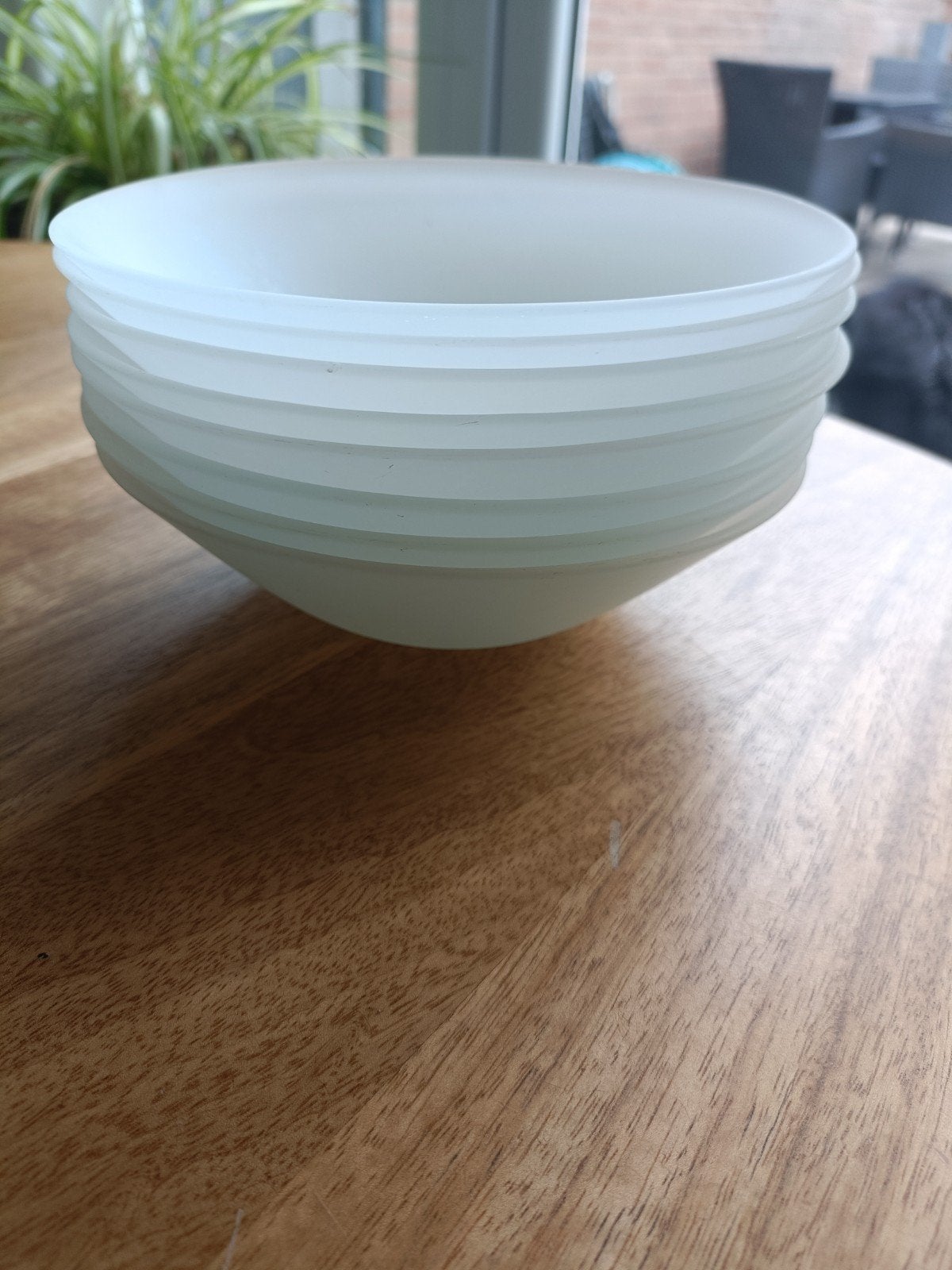 Set van 8 melkglazen schaaltjes, Huis en Inrichting, Keuken | Servies, Vintage, Ophalen of Verzenden, Kom(men), Glas