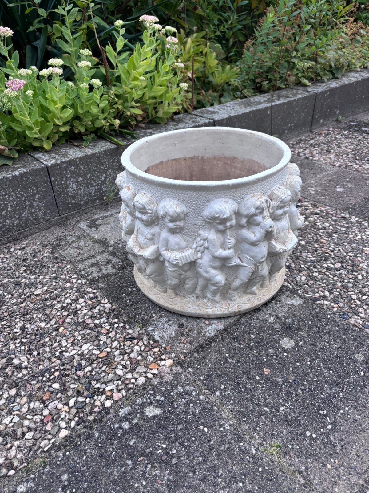 Mooie bloempot, Ophalen, Gebruikt, Steen