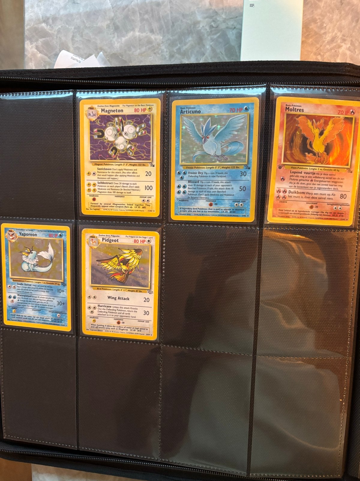 Pokemon Fossil en Jungle kaarten - Articuno, Moltres, Ophalen, Gebruikt, Meerdere kaarten