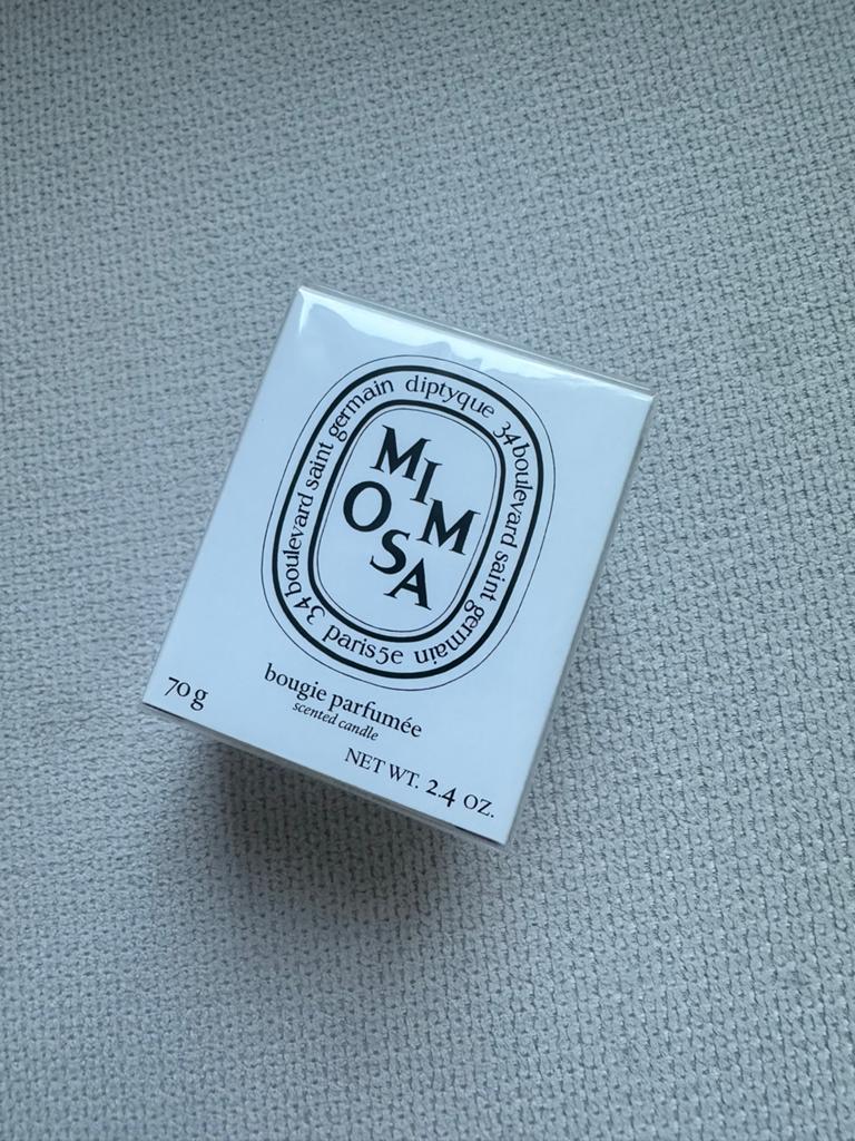 Diptyque Mimosa Geurkaars – 70 g, Overige materialen, Wit, Nieuw, Ophalen of Verzenden