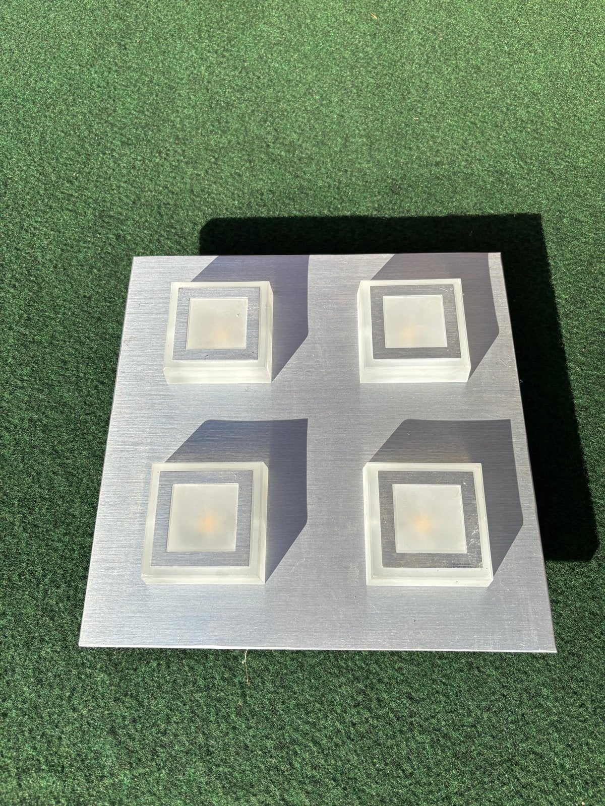 Eglo Led plafondlamp rvs geborsteld vierkant, Ophalen of Verzenden, Zo goed als nieuw