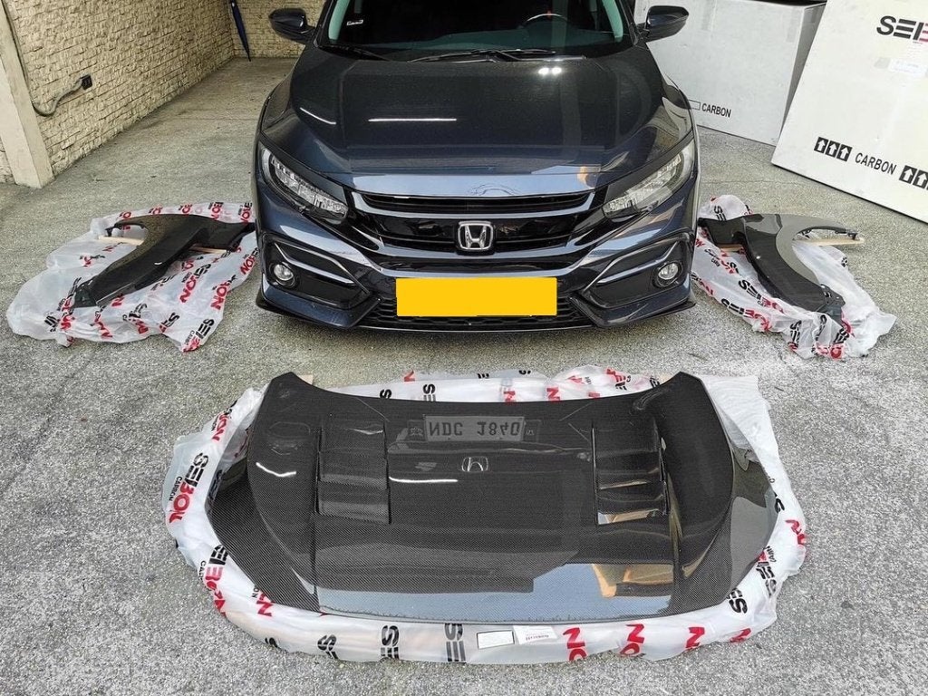 Seibon Carbon TS-style motorkap + fenders Honda Civic 16-22, Ophalen of Verzenden