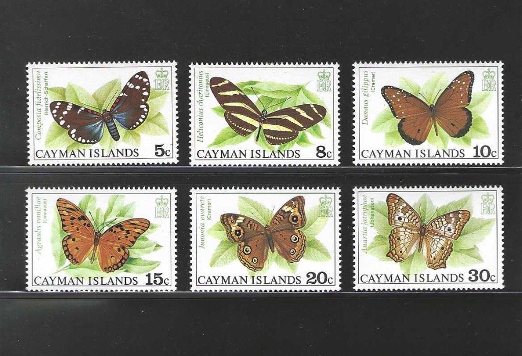 Cayman Eilanden  387-392 vlinders serie 1977 postfris, Ophalen of Verzenden, Postfris, Dier of Natuur