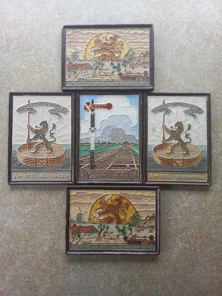 Set cloisonne tegels : Porceleyne Fles-1, Antiek en Kunst, Ophalen of Verzenden
