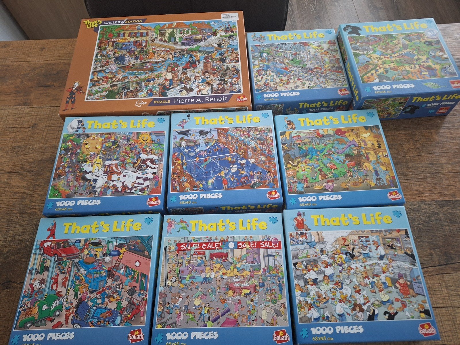 9x puzzels a 1000st thst's life, Ophalen of Verzenden, 500 t/m 1500 stukjes, Zo goed als nieuw