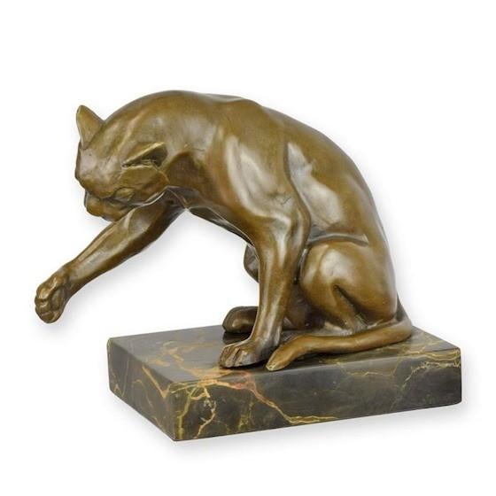 Bronzen kat 17x14x9,8, Verzenden