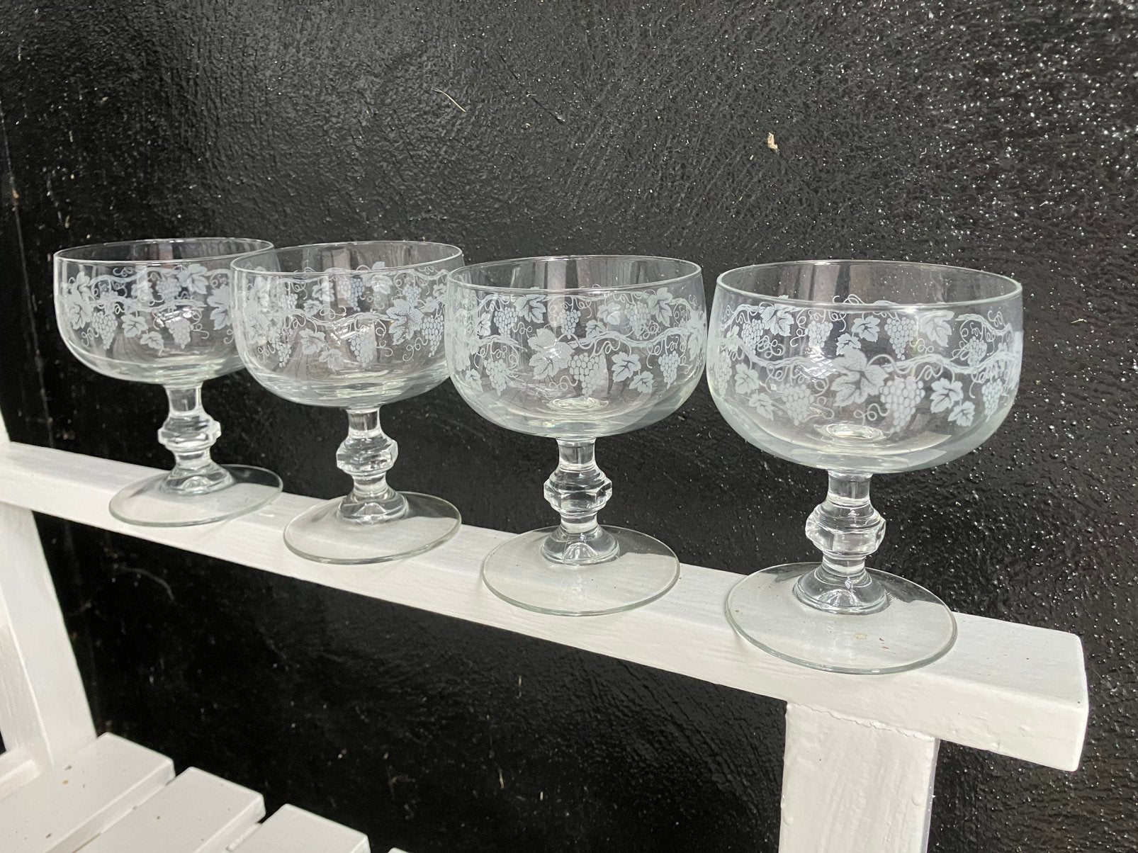 Vier 4 Luminarc Sarment glas cocktail cocktailcoupe wit, Ophalen of Verzenden, Zo goed als nieuw, Overige typen