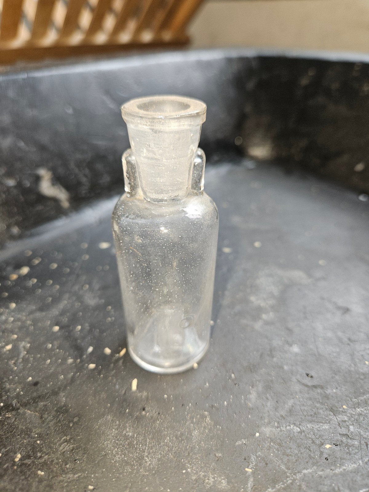 Antiek medicinaal stolpflesje 20ml, helder glas, Ophalen of Verzenden