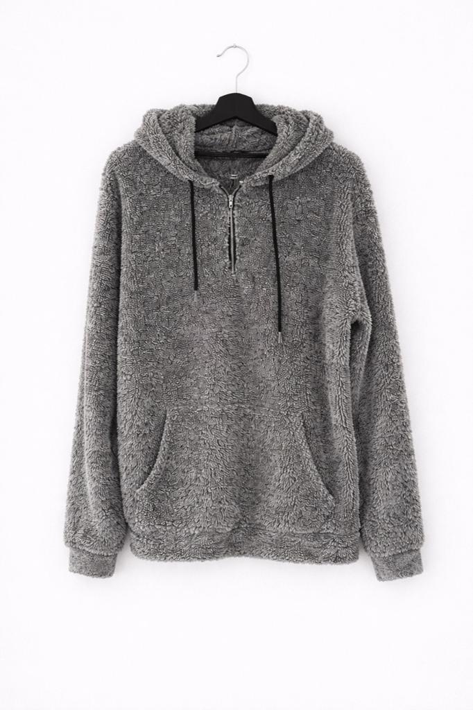 Shein Teddy Hoodie Grijs Maat L, Ophalen of Verzenden, Zo goed als nieuw, Maat 42/44 (L), Grijs