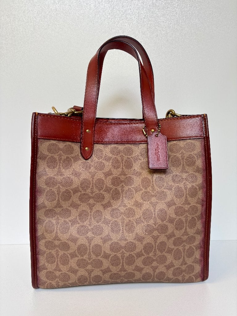 COACH bruin logo shopper tas bag, Ophalen of Verzenden, Zo goed als nieuw, Bruin, Handtas