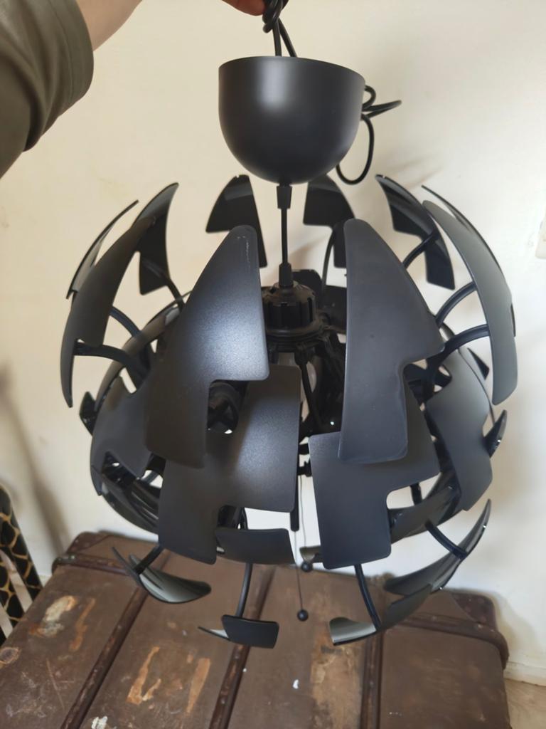 IKEA PS 2014 Hanglamp - Mat Zwart, Modern Design, Huis en Inrichting, Lampen | Hanglampen, Gebruikt, Modern, Industrieel, Ophalen of Verzenden