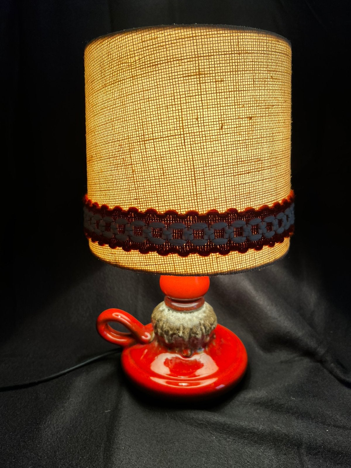 Vintage PAN (Goebel) Tafellamp Rood Fat Lava 70s Space Age, Gebruikt, Overige merken, Vintage, Keramiek