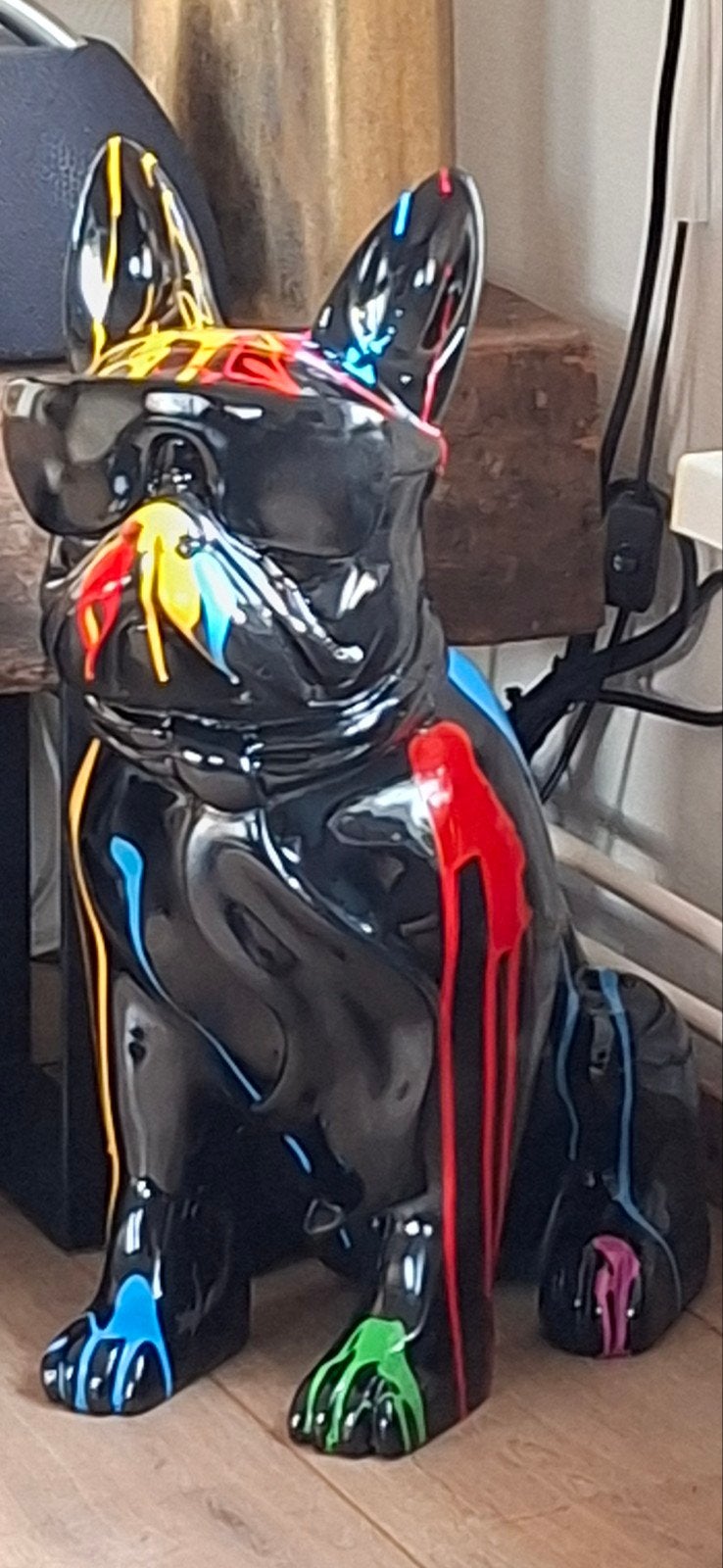 Decoratieve Bulldog met Verfspatten, Ophalen of Verzenden, Zo goed als nieuw