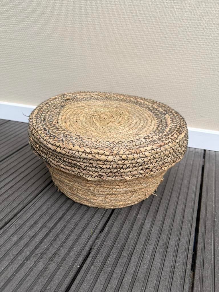 Bohemian mand 30cm diameter x 15cm hoog, Ophalen, Mand, Rond, Zo goed als nieuw