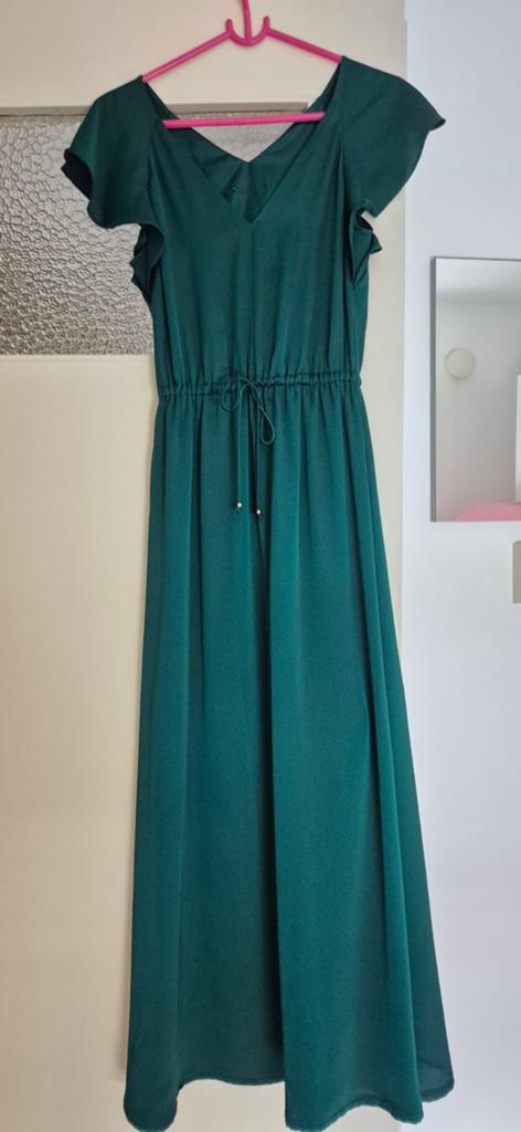 Gala jurk smaragdgroen, Kleding | Dames, Ophalen, Zo goed als nieuw, Maat 34 (XS) of kleiner, Galajurk