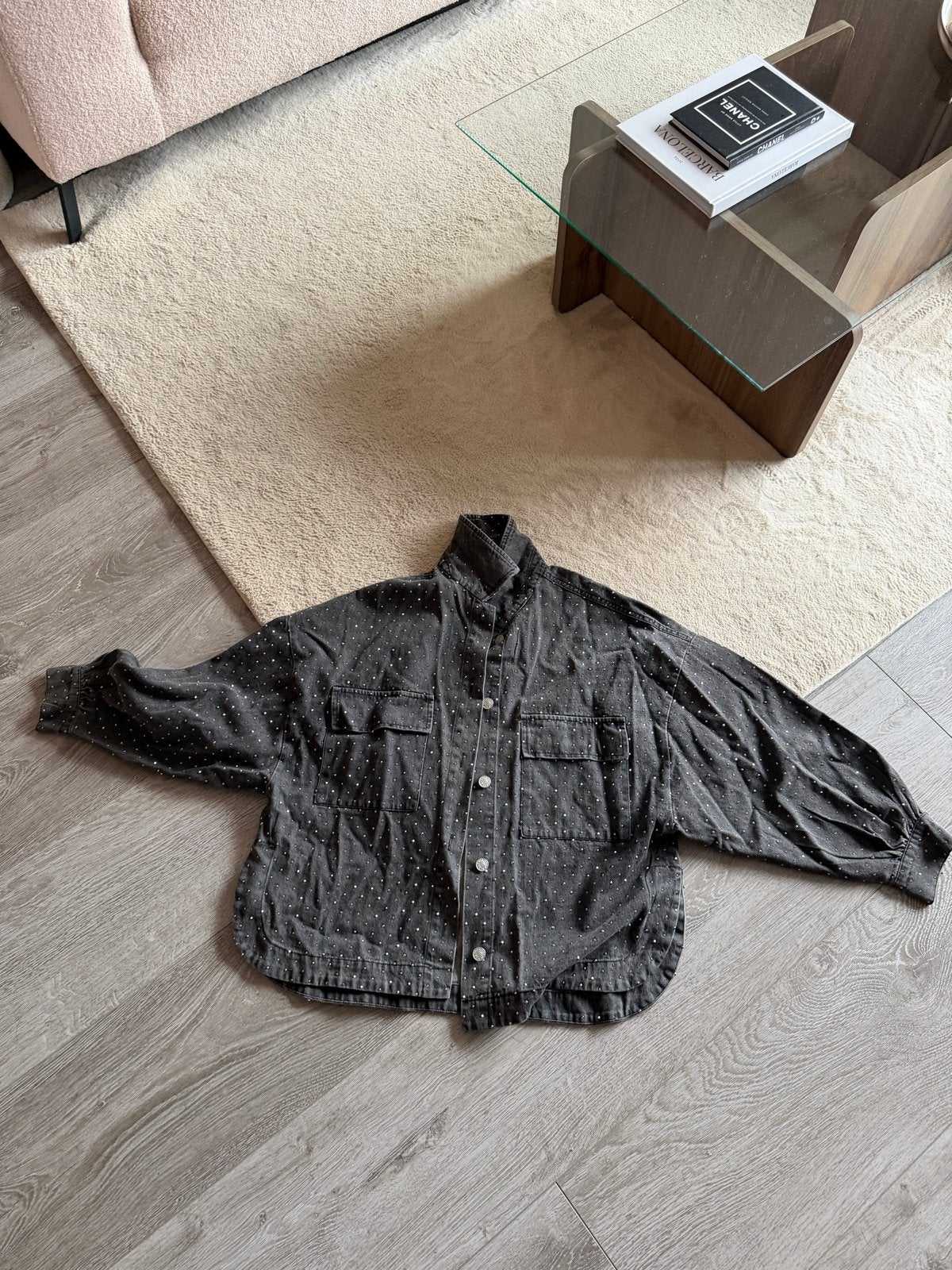 Loavies denim glitter jas Maat XS, Verzenden, Zo goed als nieuw, Maat 34 (XS) of kleiner, Zwart