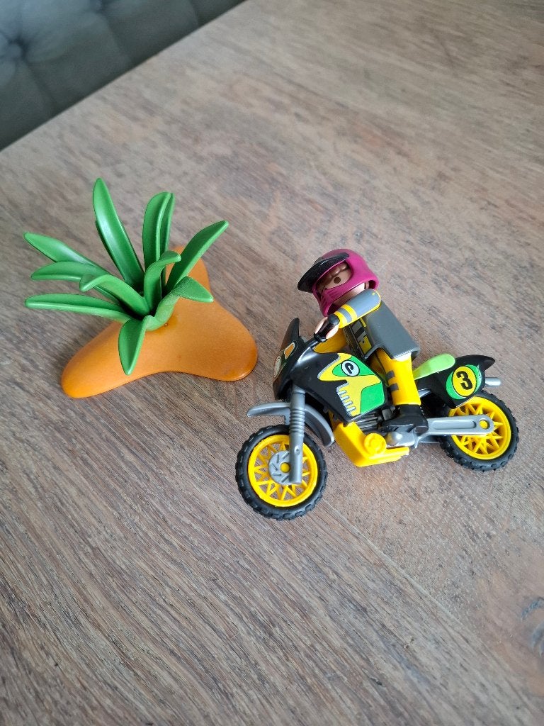 Playmobil Dakar motorcrosser met crossmotor en rijder, Ophalen of Verzenden, Zo goed als nieuw