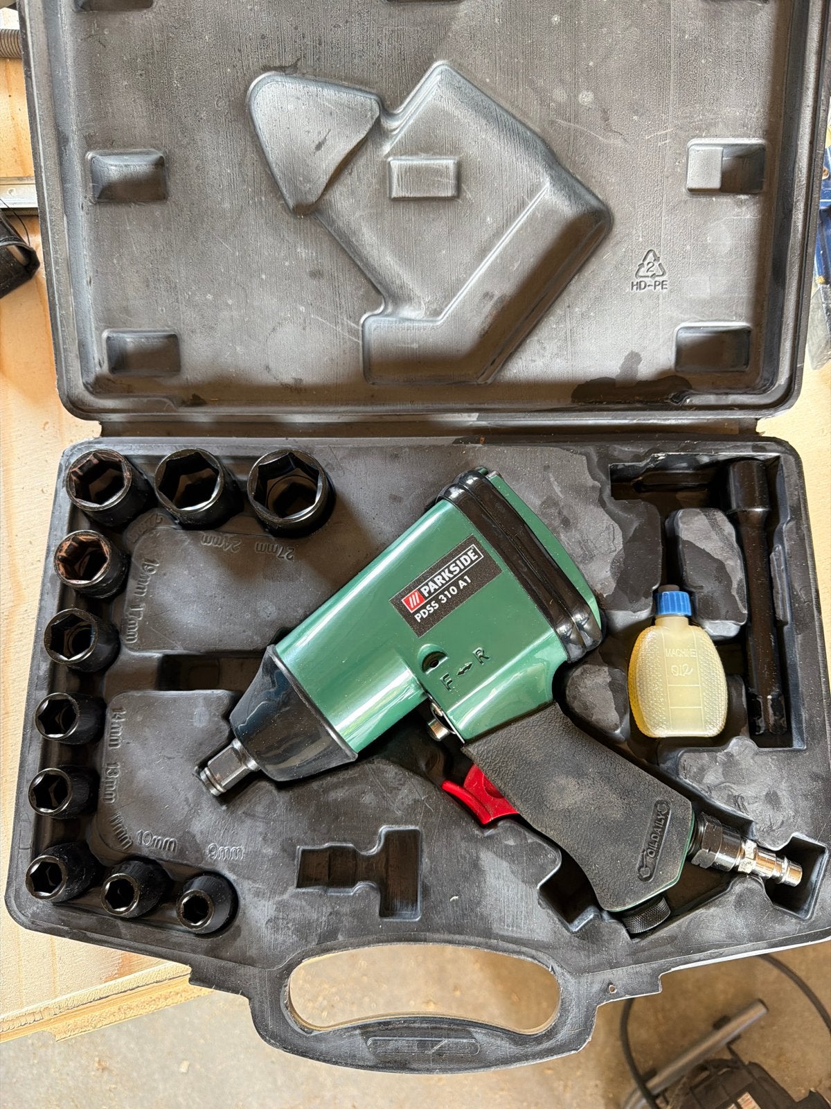 Parkside PDSS 310 A1 Slagmoersleutel met doppen, Ophalen, Zo goed als nieuw
