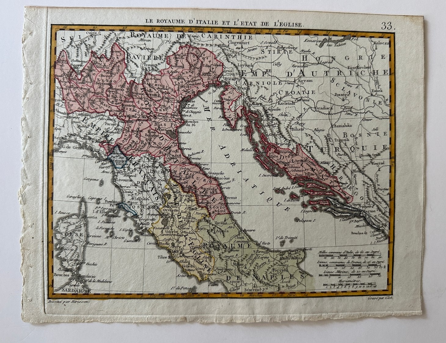 Antieke kaart van Italië  (18e eeuw), Boeken, Gelezen, Voor 1800, Landkaart, Italië