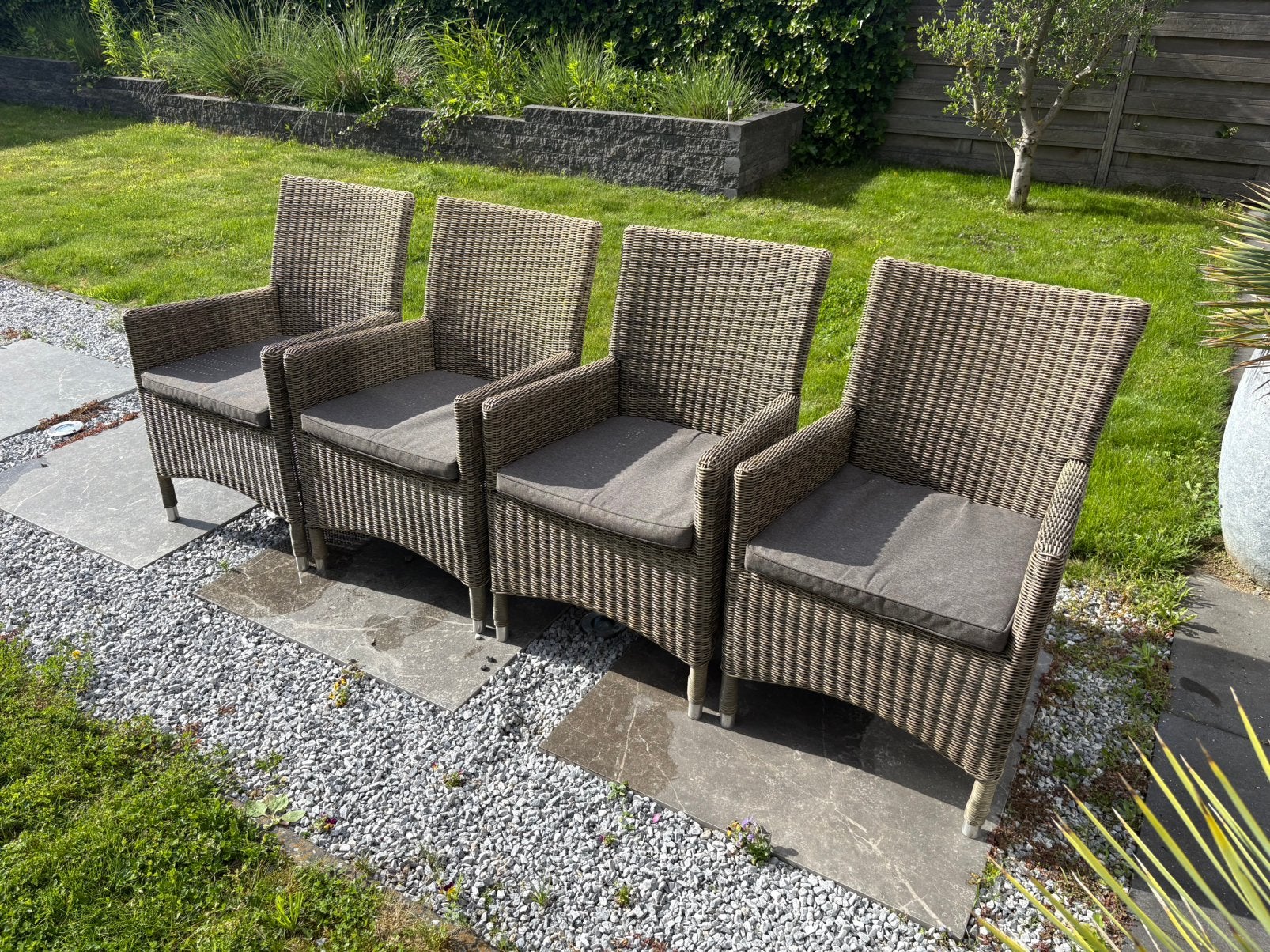 4 tuinstoelen van B7 Club Collection incl originele kussens, Ophalen, Gebruikt, Wicker