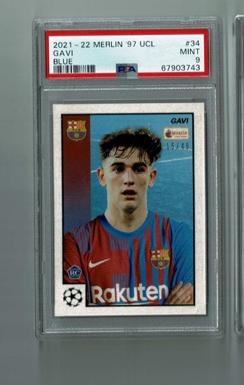 2021 Topps Merlin Heritage Gavi RC PSA 9 /49 Rookie, Ophalen of Verzenden, Nieuw, Buitenlandse clubs, Spelerskaart