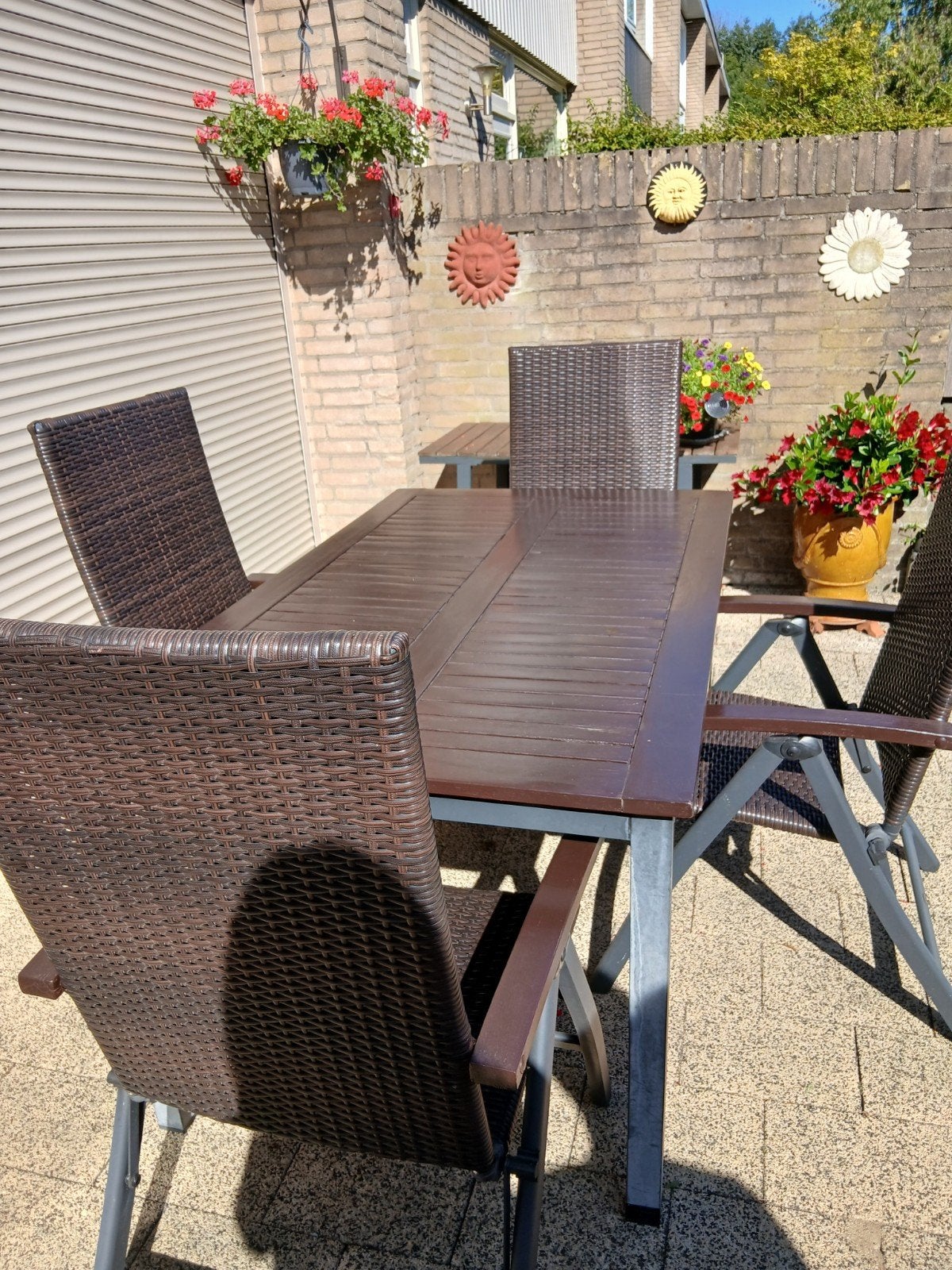 Goede Tuinset Tafel + 4stoelen, Ophalen, 4 zitplaatsen, Gebruikt, Aluminium