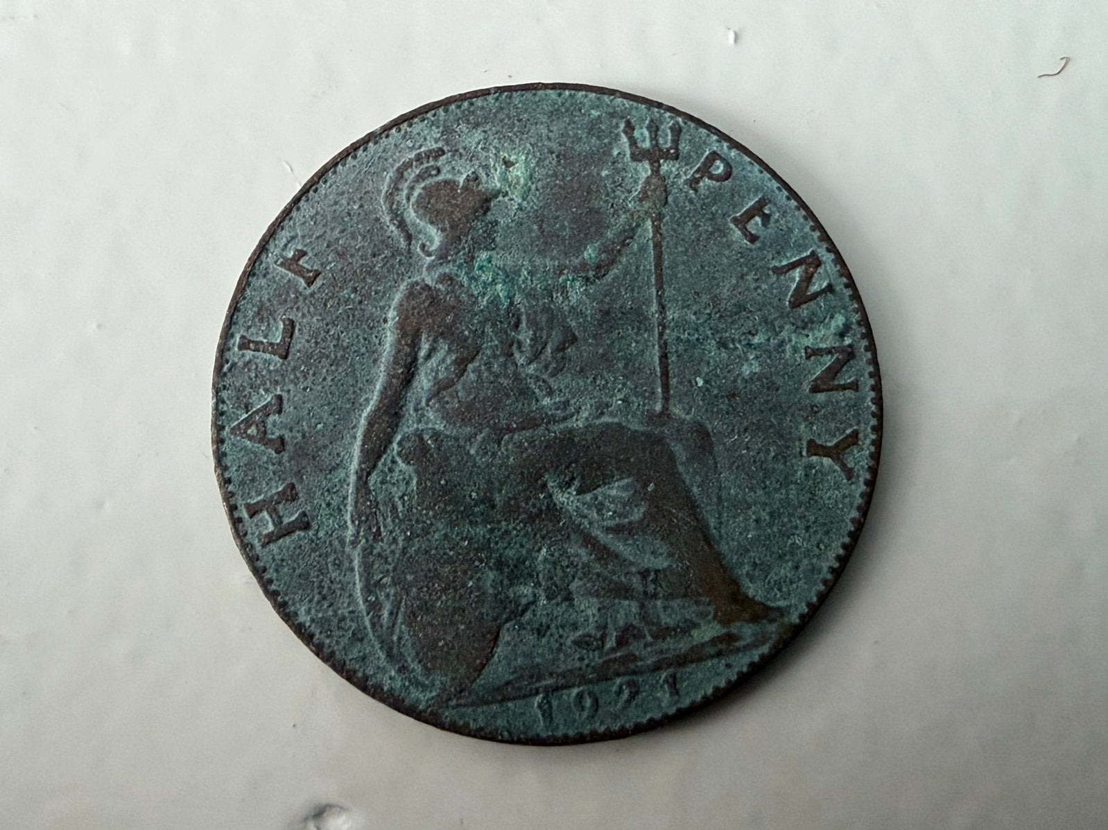 Half Penny munt uit 1921 - George V, Verzenden, Losse munt