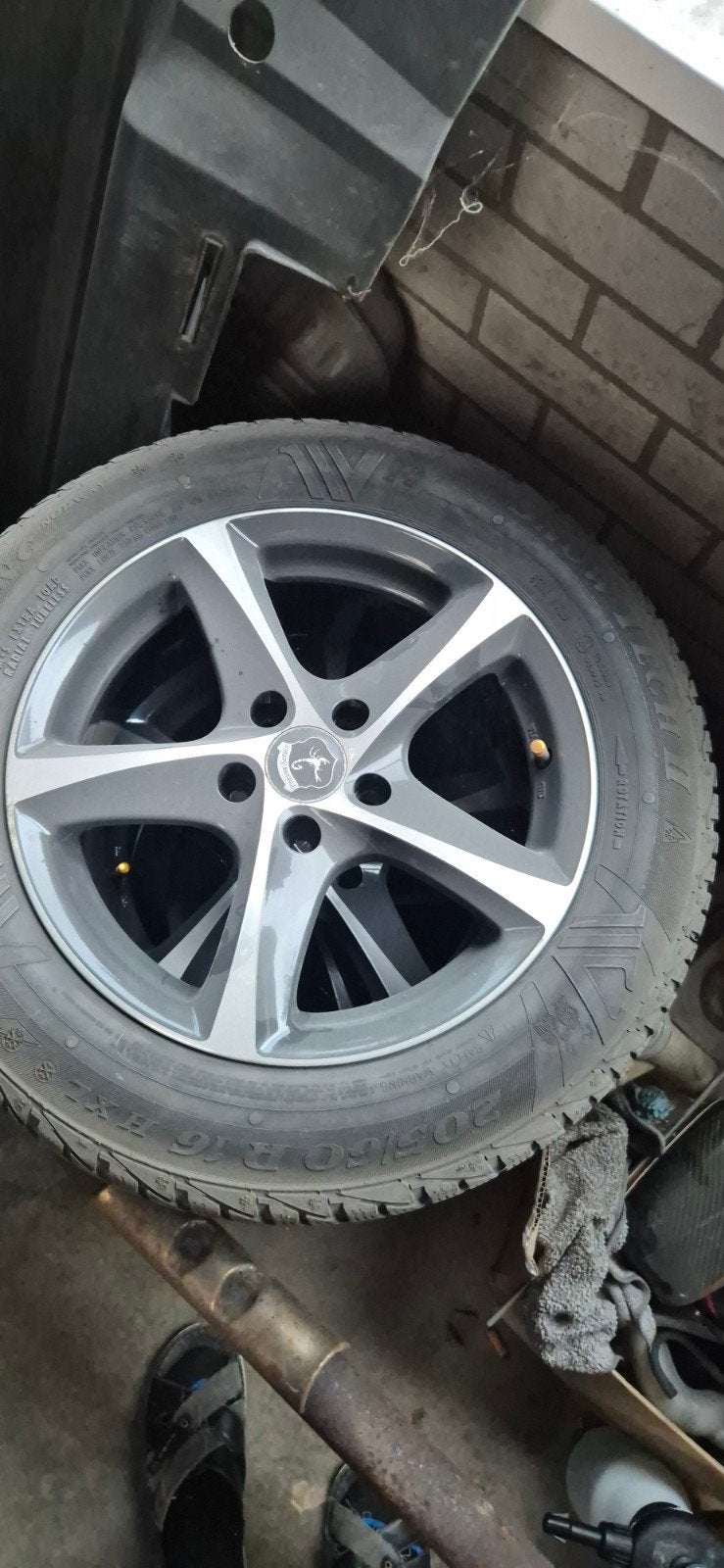Winterbanden met velgen 205/60 R16, Ophalen of Verzenden, Gebruikt