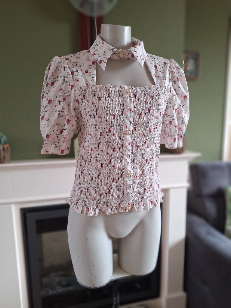 Nieuw Shein rozen XL crème blouse met nek detail, Overige kleuren, Maat 46/48 (XL) of groter, Nieuw, Ophalen of Verzenden