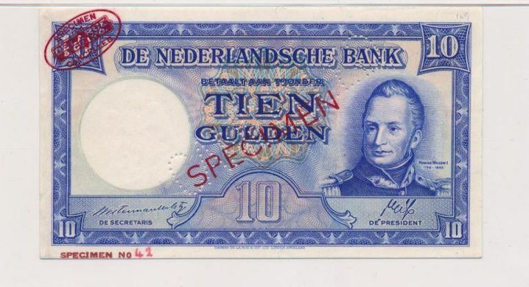 Nederland 10 gulden Willem 1 Staatsmijnen Specimen PMG 62, Postzegels en Munten, Ophalen of Verzenden, 10 gulden