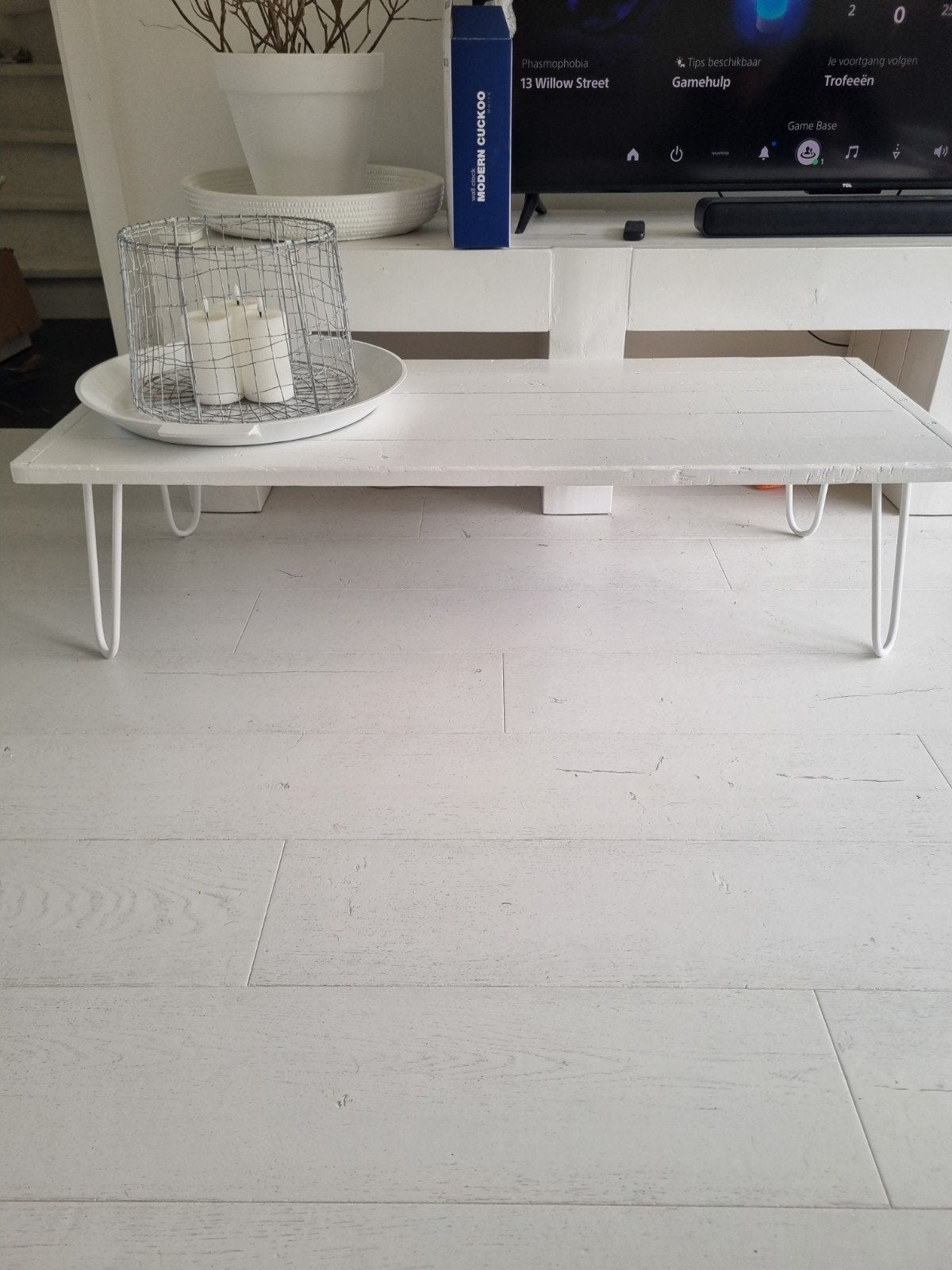 Stoere salontafel te koop ibiza style, Huis en Inrichting, Tafels | Salontafels, Ophalen, 100 tot 150 cm, 50 tot 100 cm, Zo goed als nieuw