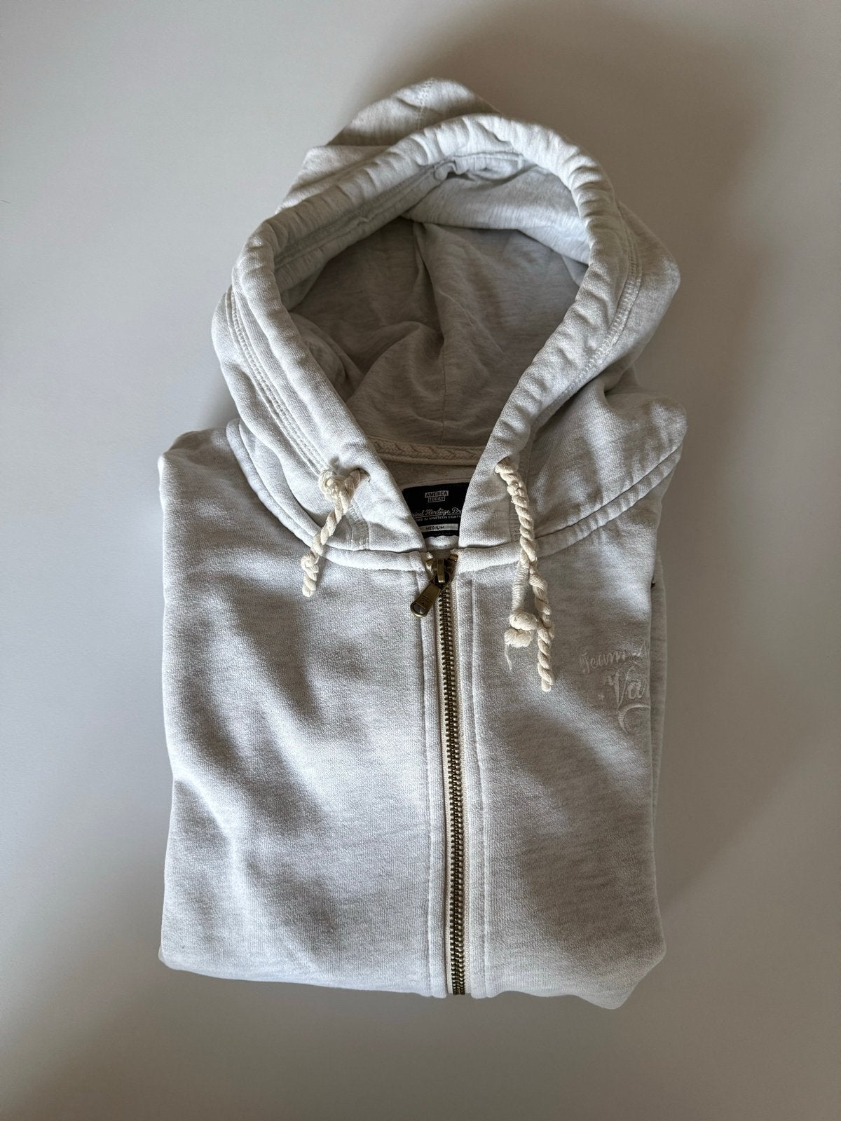 America Today hoodie met rits - Maat M, Ophalen of Verzenden, Gedragen, Maat 38/40 (M), Grijs