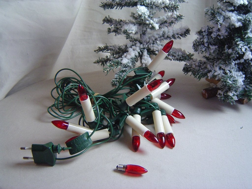Oude gekleurde kerstboomverlichting Reactor met 16 lampjes, Diversen, Kerst, Ophalen of Verzenden, Gebruikt