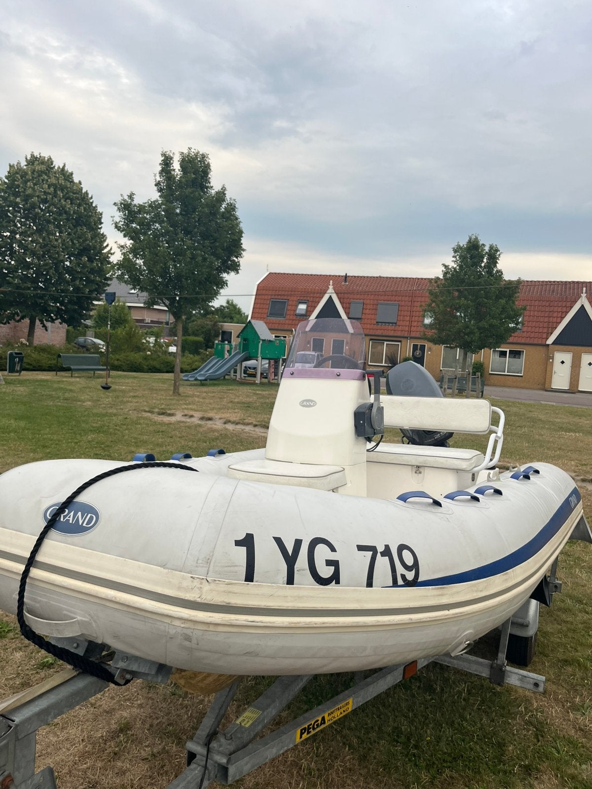Grand 360 rib Yamaha 25 viertakt KOOPJE!!!, Gebruikt, Afdekzeil, Grand, Ophalen