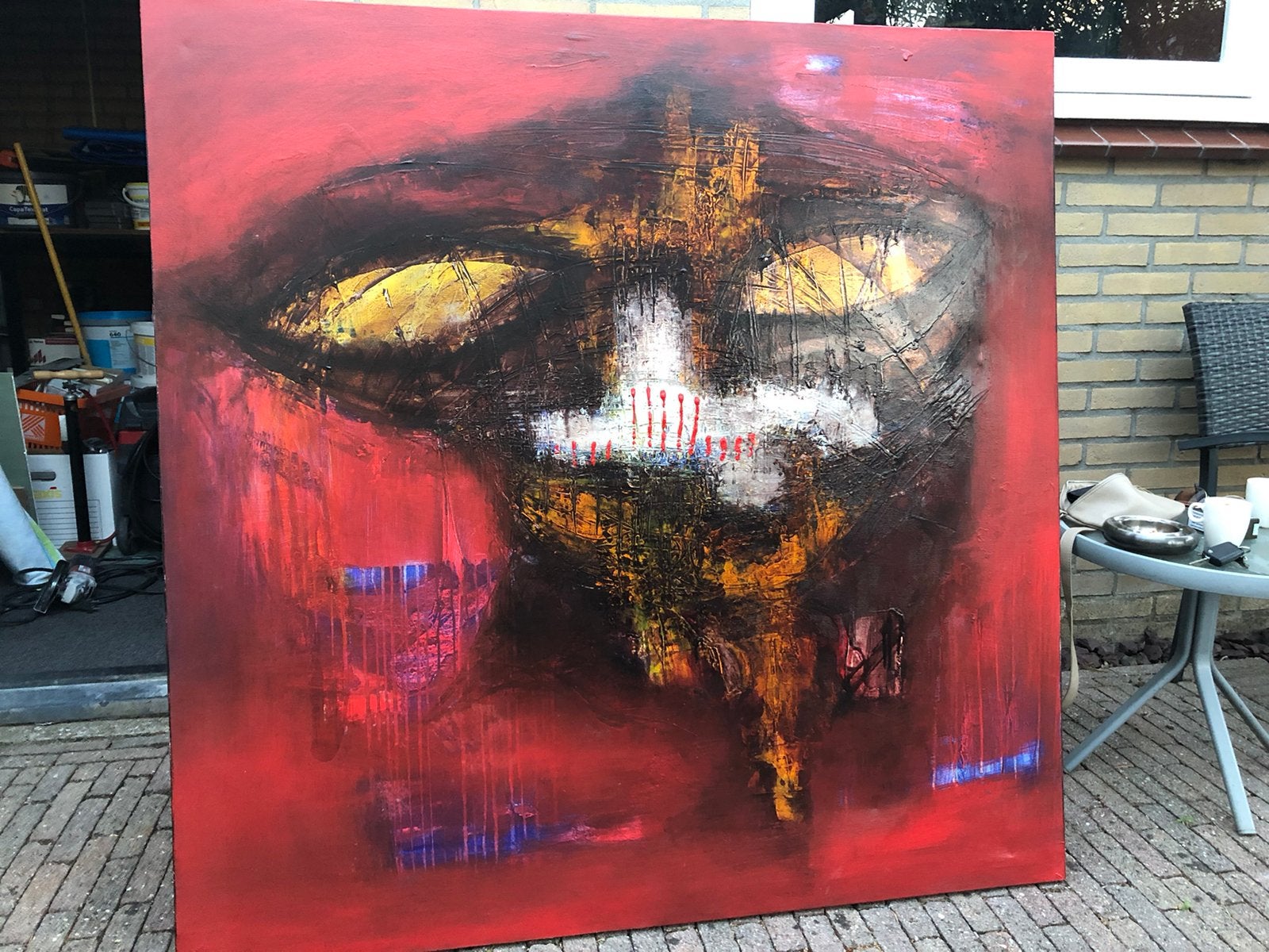 Schilderij uit bali, Ophalen