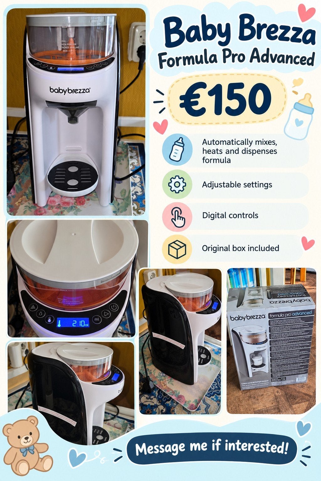 Baby Brezza Formula Pro Advanced - Automatische Flessenmaker, Automatisch, Ophalen of Verzenden, Zo goed als nieuw, Flessenmaker