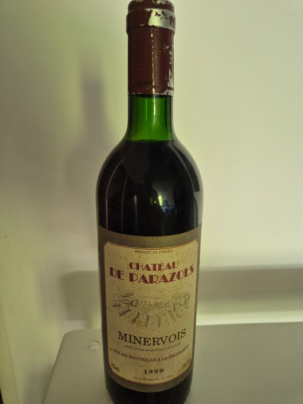 Château de Parazols Minervois 1990 Rode Wijn, Verzamelen, Wijnen, Ophalen, Gebruikt, Frankrijk, Rode wijn