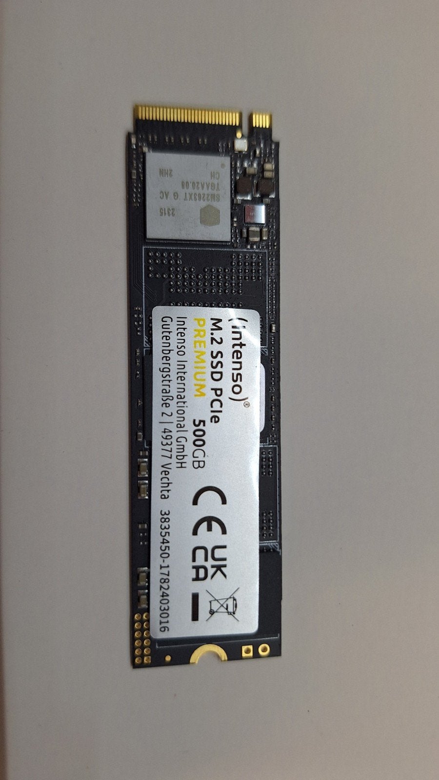 Intenso Premium M.2 SSD PCIe 500GB, Intern, Intenso, Ophalen of Verzenden, Zo goed als nieuw
