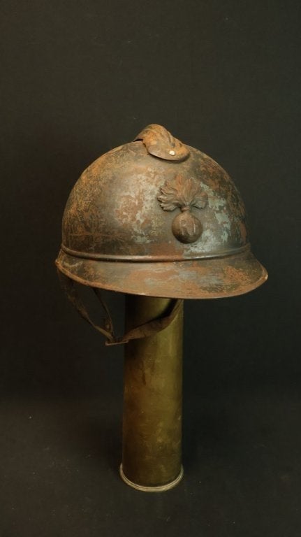 WO Franse Model 1915 Adrian-helm, Verzamelen, Ophalen of Verzenden, Landmacht, Overige gebieden, Helm of Baret