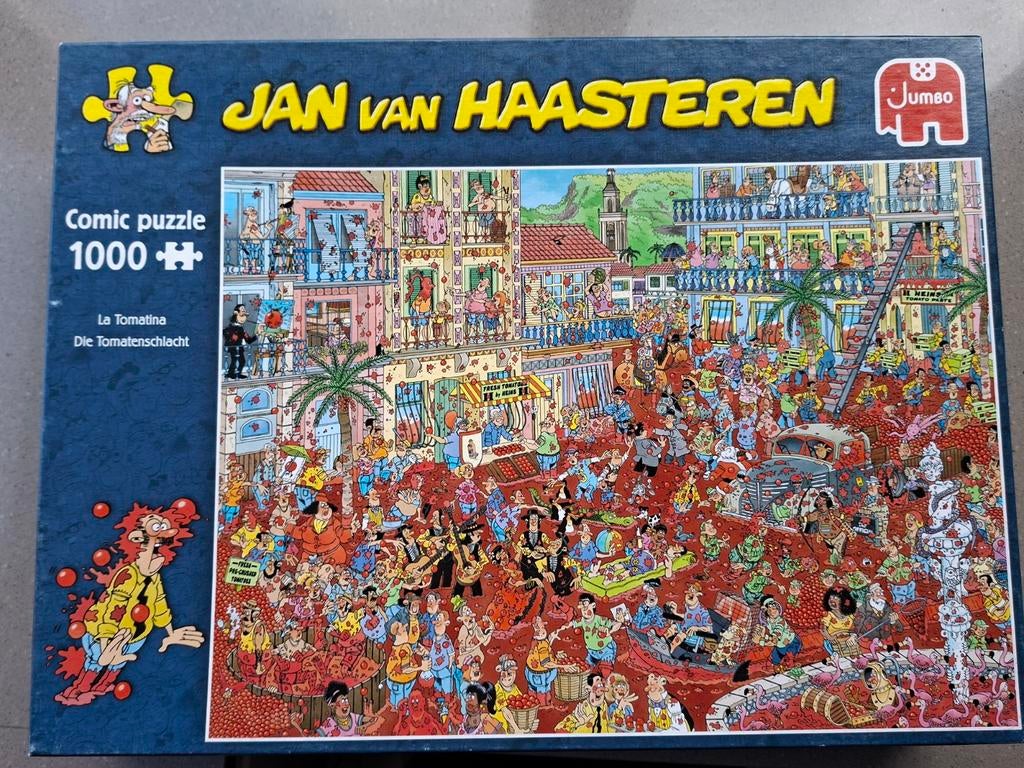 Jan van Haasteren,1000 st, La Tomatina, ruilen/bieden, Ophalen, 500 t/m 1500 stukjes, Gebruikt, Legpuzzel