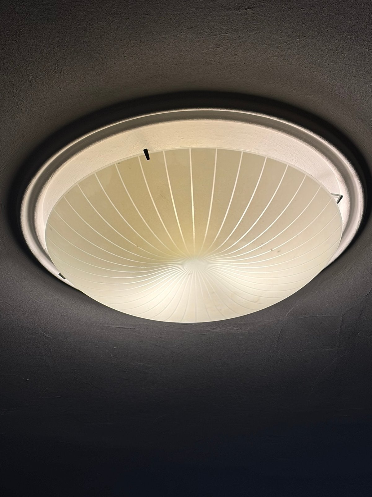 Plafondlamp glas, Huis en Inrichting, Ophalen, Design, E27 (groot), Wit