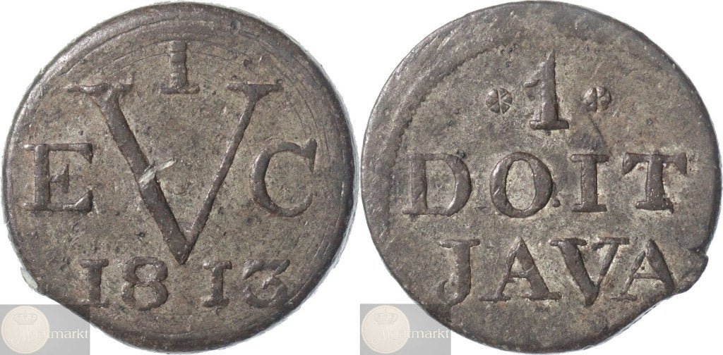 V.O.C. - Nederlands-Indië - 1 Duit 1813, Postzegels en Munten, Munten | Nederland, Ophalen of Verzenden, Vóór koninkrijk, Overige waardes