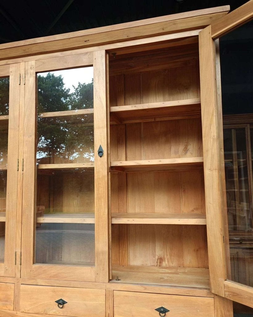 Prachtige hoge buffetkast | Teakhouten notariskast #8225, Met deur(en), -, 200 cm of meer, -
