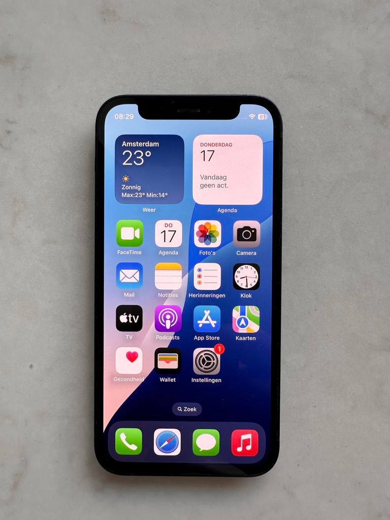 Perfecte Apple Iphone 12 mini | 128GB + nieuwe backcover, Ophalen, 128 GB, IPhone 12 Mini, Zwart