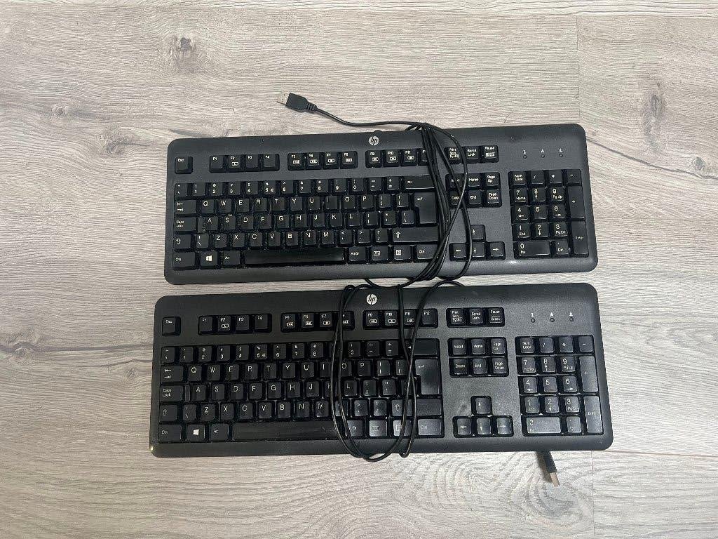 Set: 2x HP USB Toetsenbord (KU-1156) -Robuust & werkklaar, Computers en Software, Hp, Gebruikt, Ophalen of Verzenden, Ergonomisch