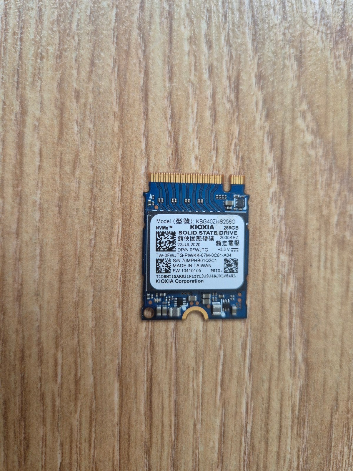 Kioxia NVMe SSD 256 GB M.2 2230, Computers en Software, Harde schijven, Intern, Gebruikt, KIOXIA, SSD