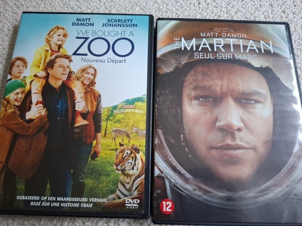 2 x matt Damon martian we bought a zoo, Alle leeftijden, Ophalen of Verzenden, Zo goed als nieuw, Actie en Avontuur